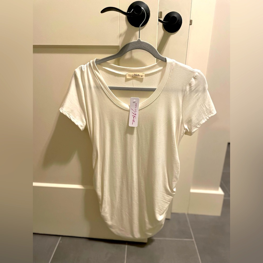 Hello MIZ Maternity White T-Shirt
